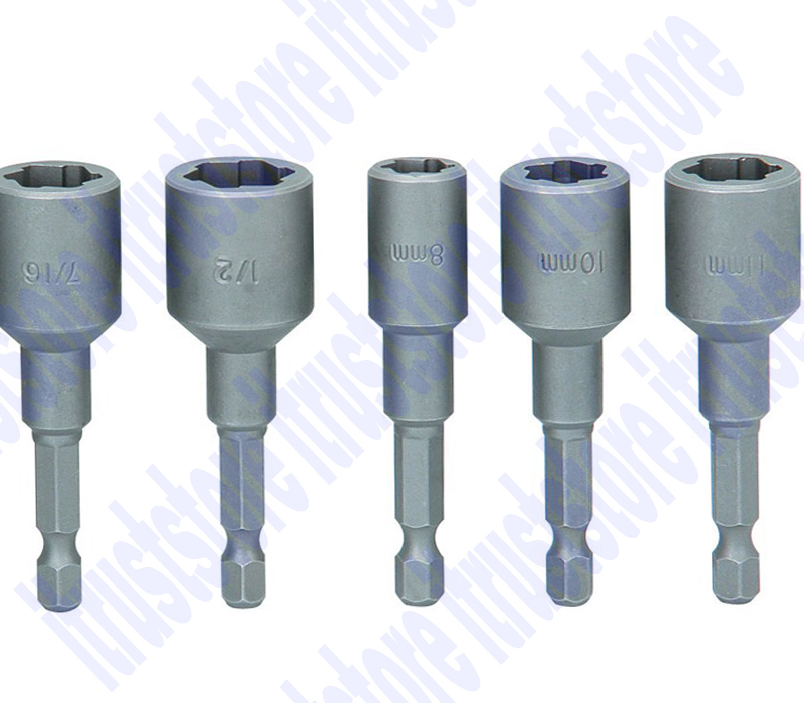 DRILL IMPACT DRIVER SMALL STRIPPED BOLT ROUNDED HEAD NUT EXTRACTOR SET 1/4 SHANK