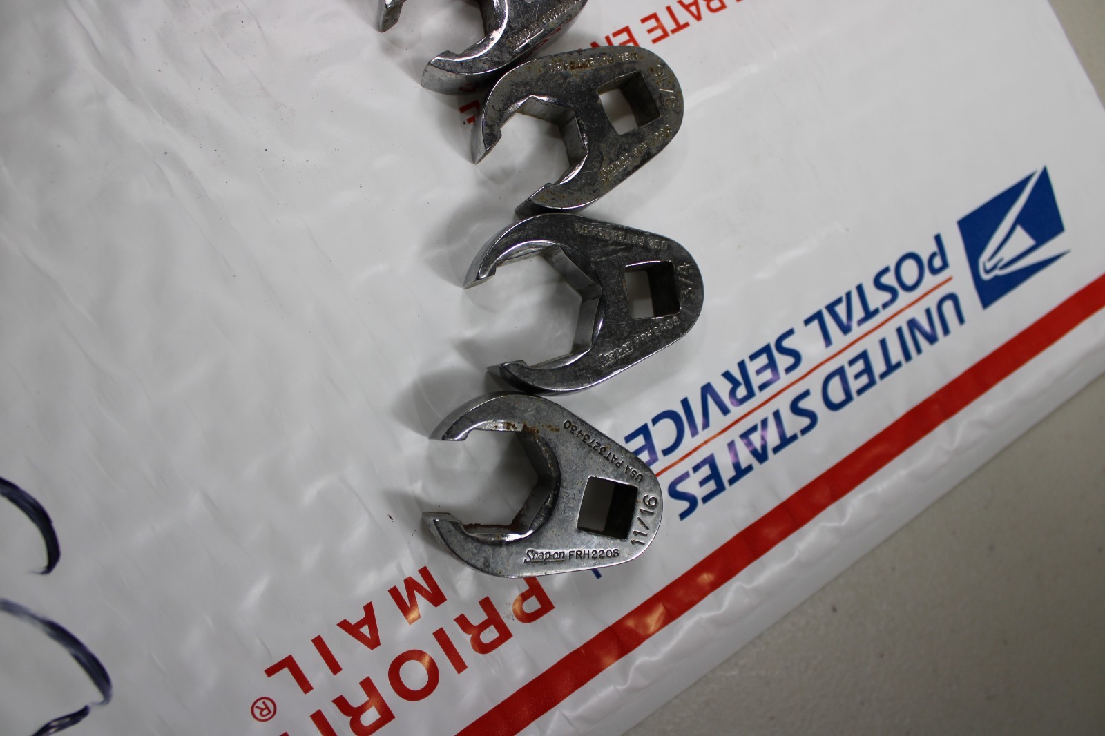 #bn508 SNAP-ON 3/8″ DRIVE SAE 6PT FLARE NUT CROWFOOT WRENCH SET 3/8-3/4″ 207SFRH