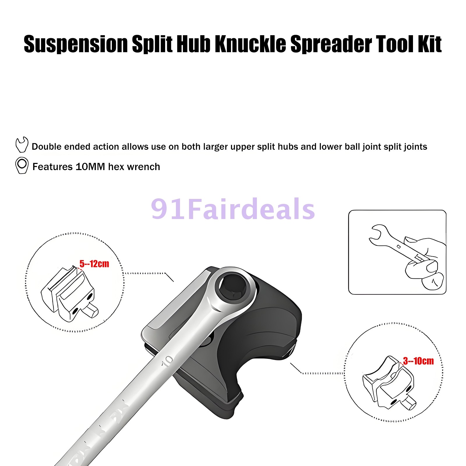 Car Suspension Strut Split Hub Steering Knuckle Spreader Tool MAX Torque 13Nm