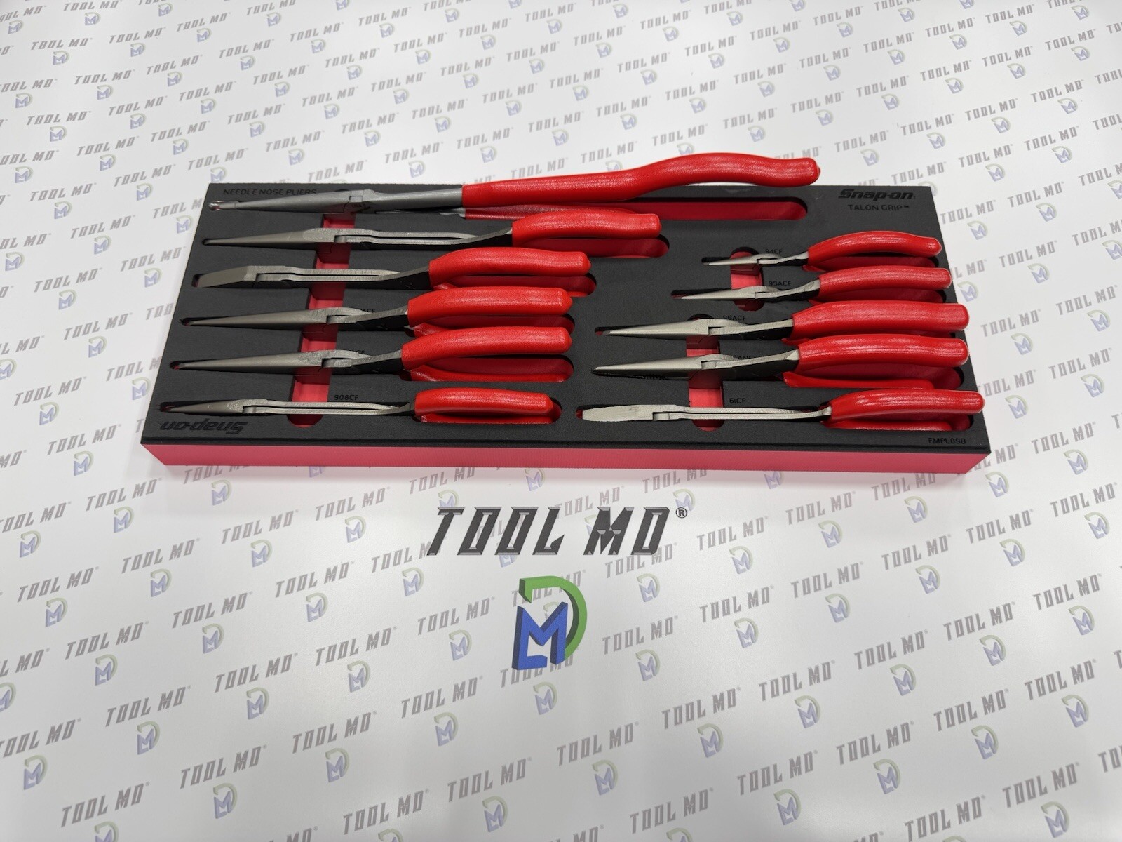 Snap-on Tools USA NEW RED 11-Piece Needle Nose Pliers Foam Set PLNN11000FR