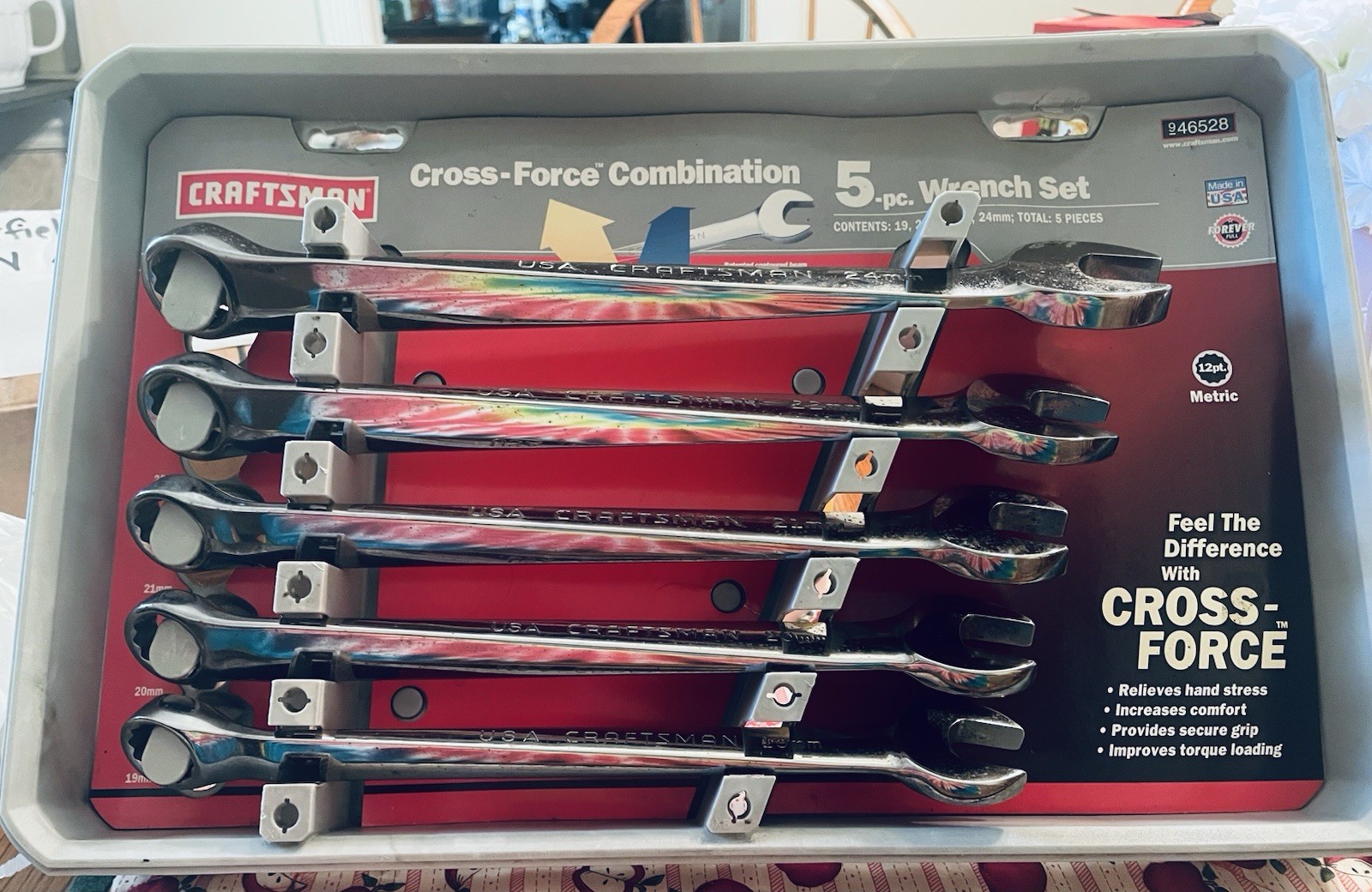 SEARS Craftsman USA METRIC CrossForce LG Sizes Wrench 5pc Set 46528
