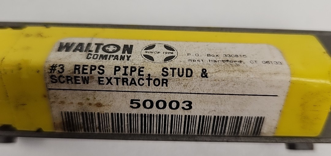 Walton Pipe Stud And Screw Extractors 3 Piece Set Reps #1, #2, #3 New Old Stock