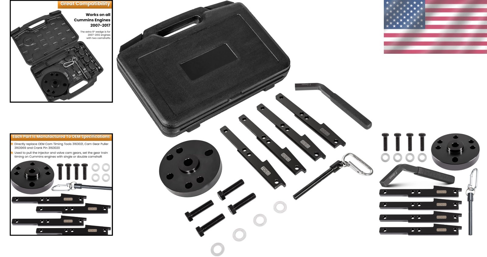 Durable Heavy Duty Steel Cam Timing Tool Kit for 2007-2017 Cummins Engines