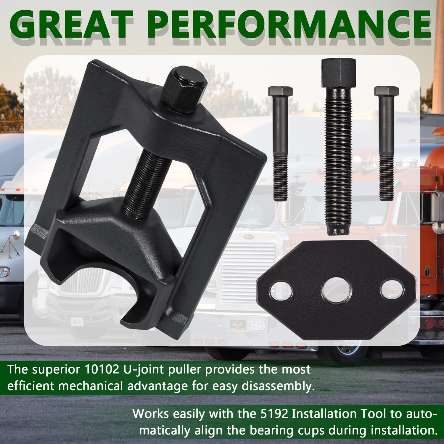 10102 U-Joint Puller and 5192 Bearing Cup Tool for Class 6-8 Truck Heavy Duty