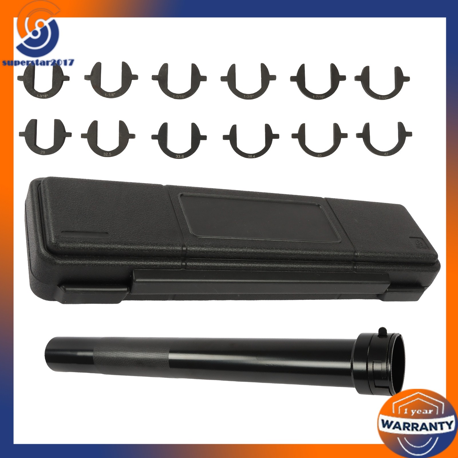 13pc New Inner Tie Rod Removal Installation Tool Set with 12 SAE Metric Adaptors
