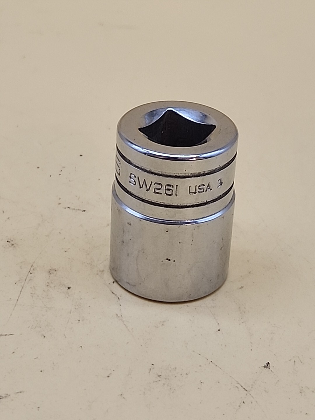 Snap-on Tools 1/2″ Drive 13/16″ 12Pt SAE Shallow Chrome Socket SW-261 USA