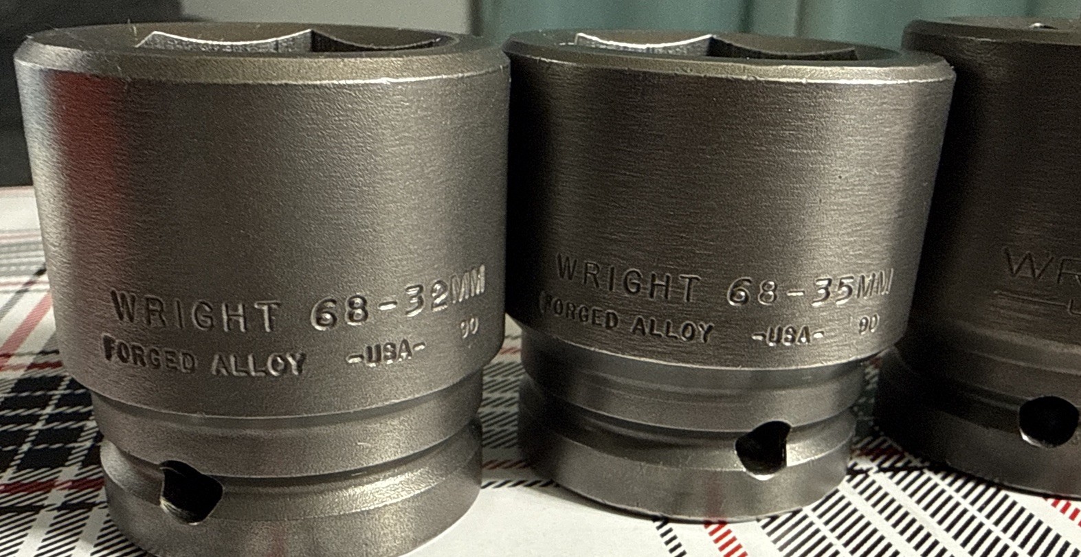 NOS WRIGHT TOOL 7pc METRIC STD 6pt IMPACT SOCKET SET 3/4” Dr 32mm – 50mm USA