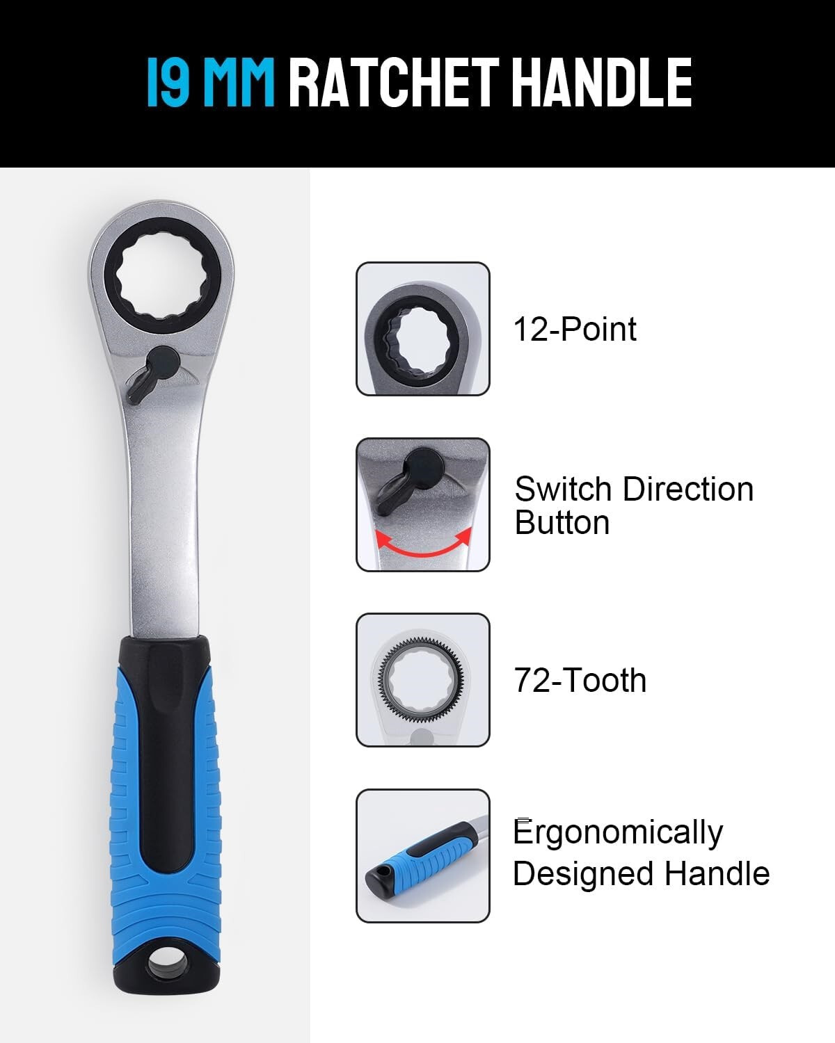 Pass Through Socket Set Go Thru Ratchet Wrench Tool for Hex Square E-Torx Spline