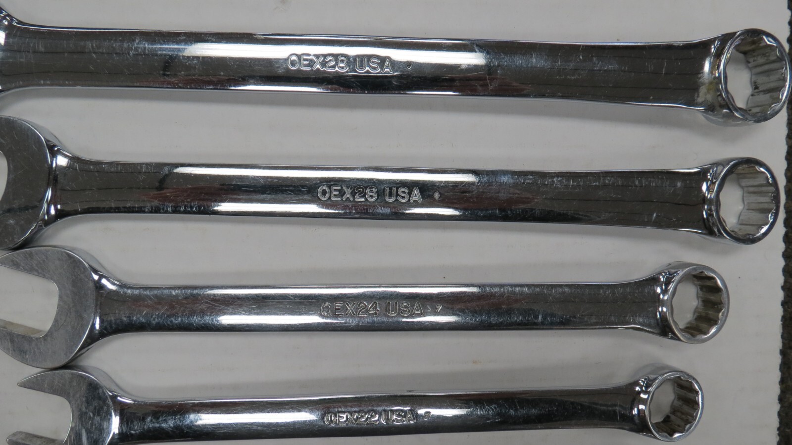 SNAP-ON 12-POINT SAE FLANK DRIVE COMBINATION WRENCHES 10PCS 5/16-7/8 OEX10 OEX28