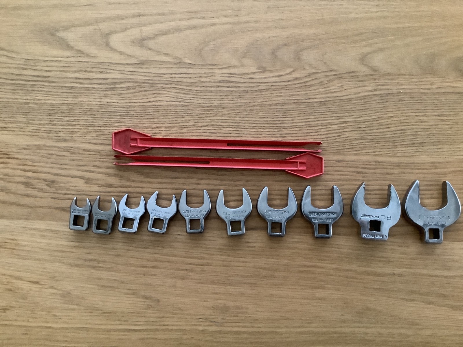 Craftsman And One Snap On 3/8″ Drive 3/8″-1” Crowfoot Wrench Set 15/16 Missing