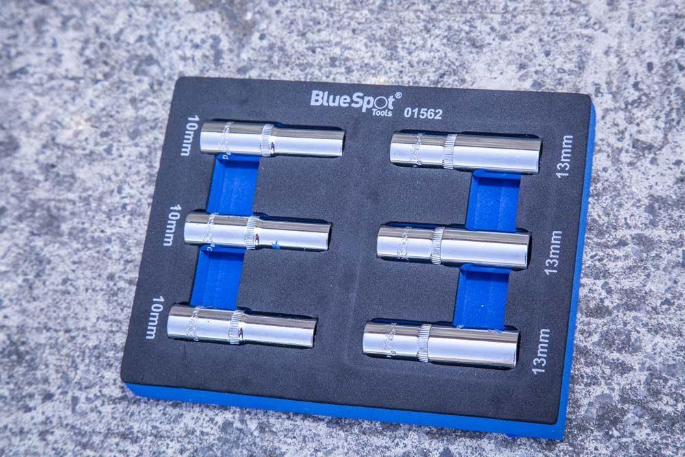 BlueSpot 6Pcs 3/8″ Metric Deep Sockets Set 10 & 13mm Supplied in EVA Foam Tray