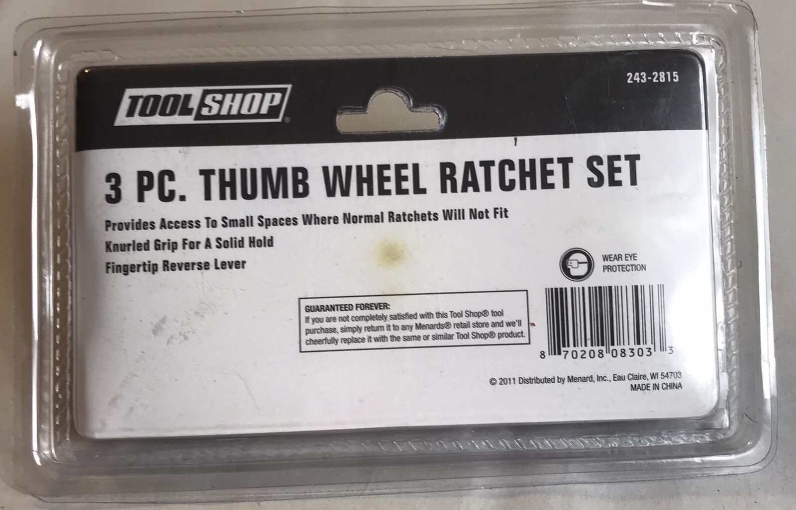 Tool Shop Thumb Wheel Ratchet Set 3 Piece 1/2 1/4 3/8 Drive 243-2815