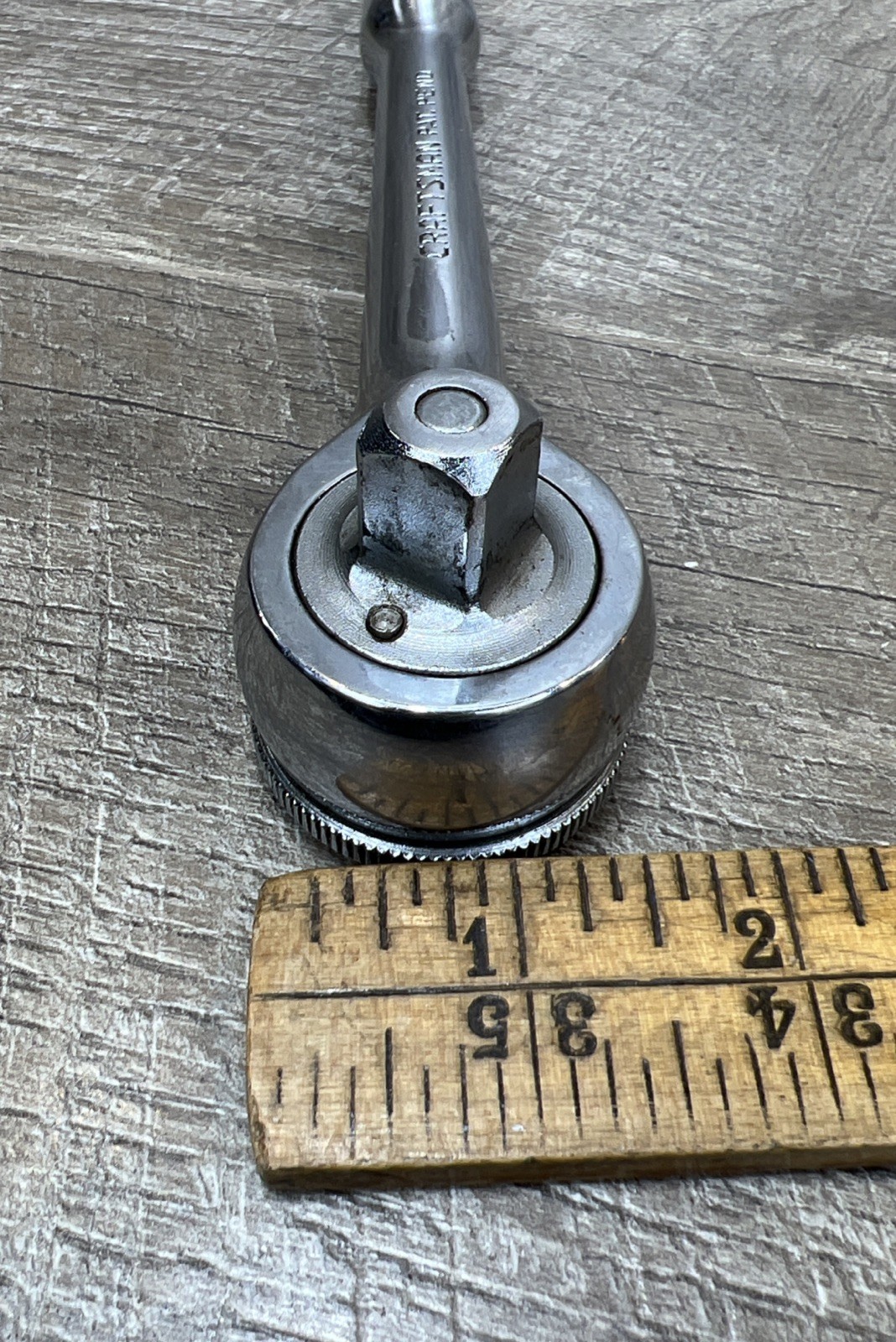 Vintage Craftsman 43773 EE 7 1/2″ Inch Drive Chrome Ratchet Thumb Wheel USA Made