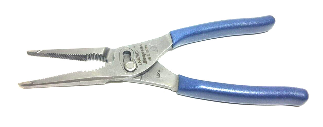 New Snap-on™ LN47ACFMB Power Blue 9 3/4″ Talon Grip LongNose Slip Joint Pliers