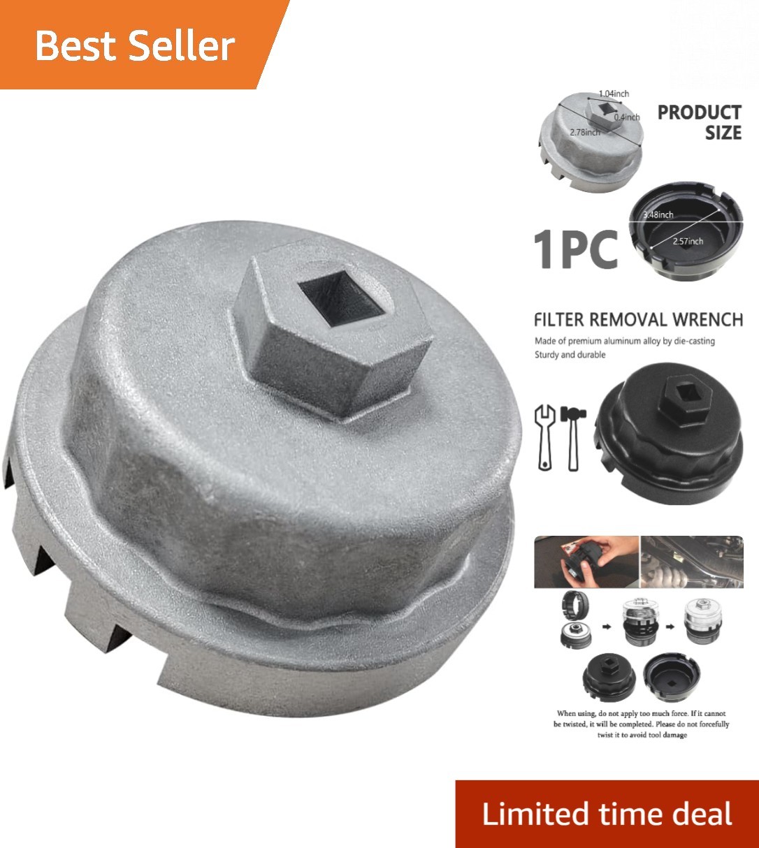 Heavy Duty 64mm Oil Filter Wrench – Compatible with Toyota & Lexus Models
