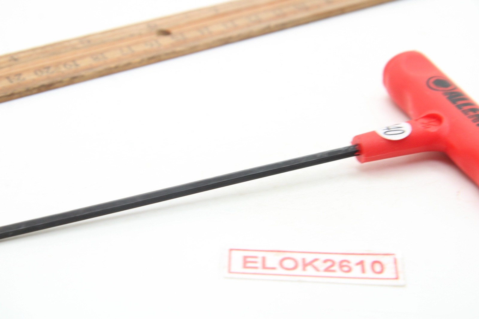Allen 1/8″ SAE Hex T-Handle Wrench Red Plastic Handle USA