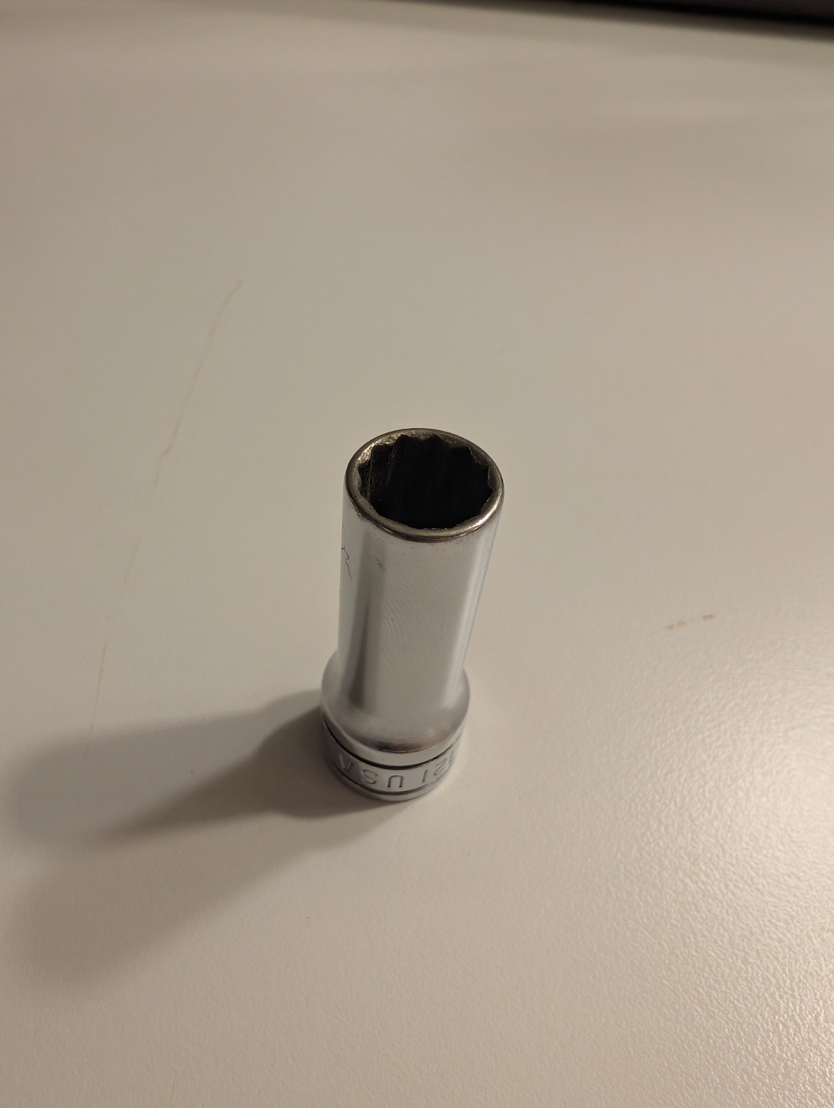 Vintage Snap On 3/8″ Drive 3/8″ 12PT SAE Deep Chrome Socket SF-121