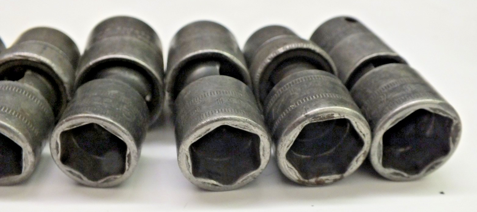 Snap-On 8pc 3/8″ Dr SHALLOW Impact Swivel Socket Set METRIC 6pt 10-18mm 207IPFM+