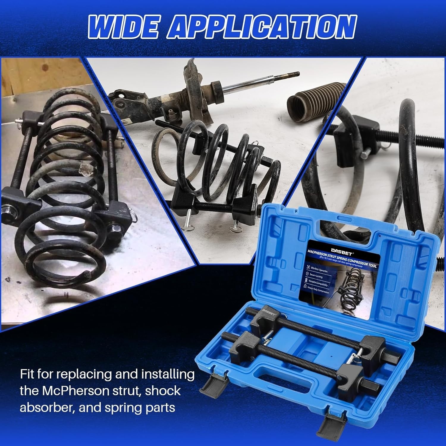 Macpherson Strut 2PCS Coil Spring Compressor Tool Kit with 10.5in Range for Susp