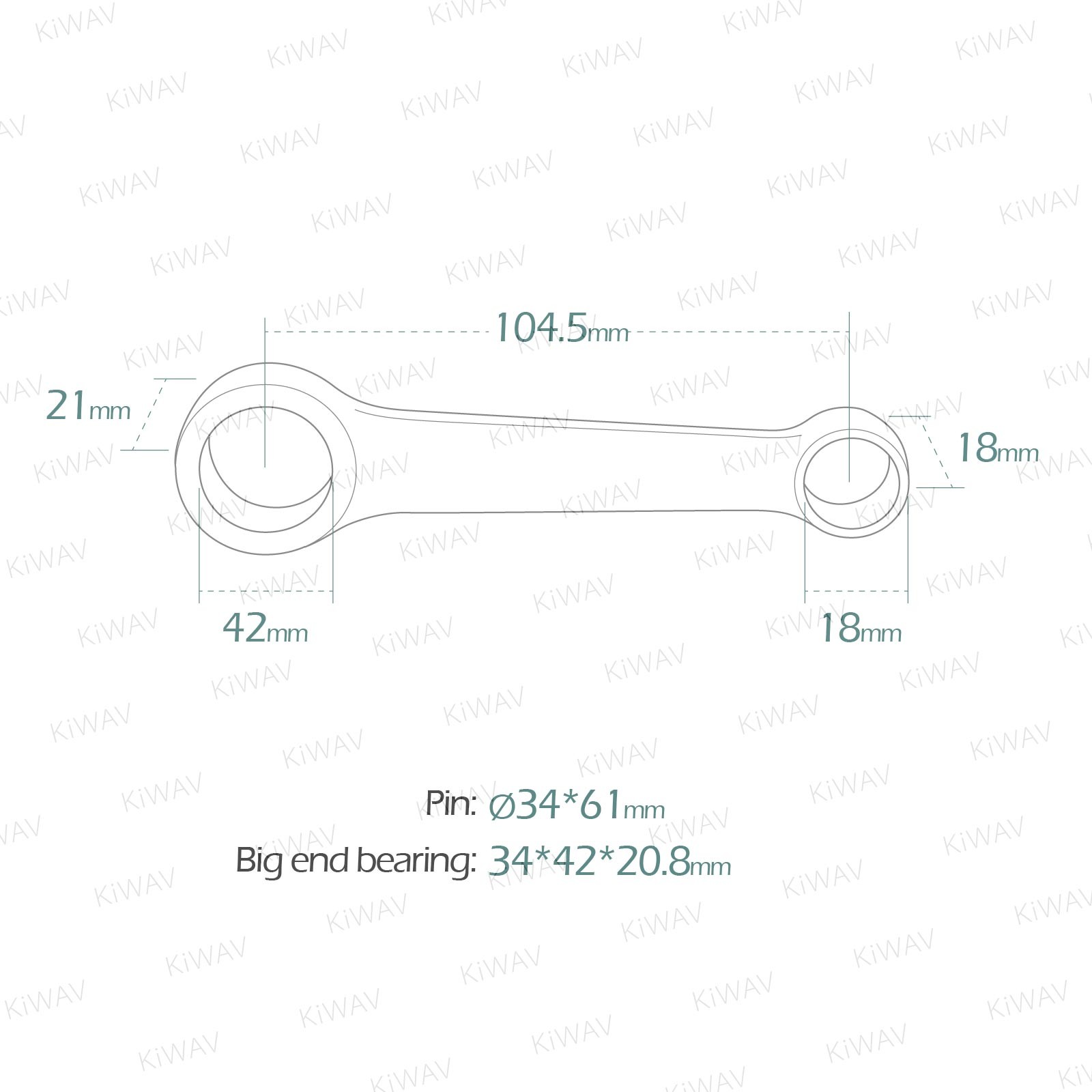 VAWiK connecting rod kit con rod Royal Rods fits Yamaha YZ450F Monster 2021