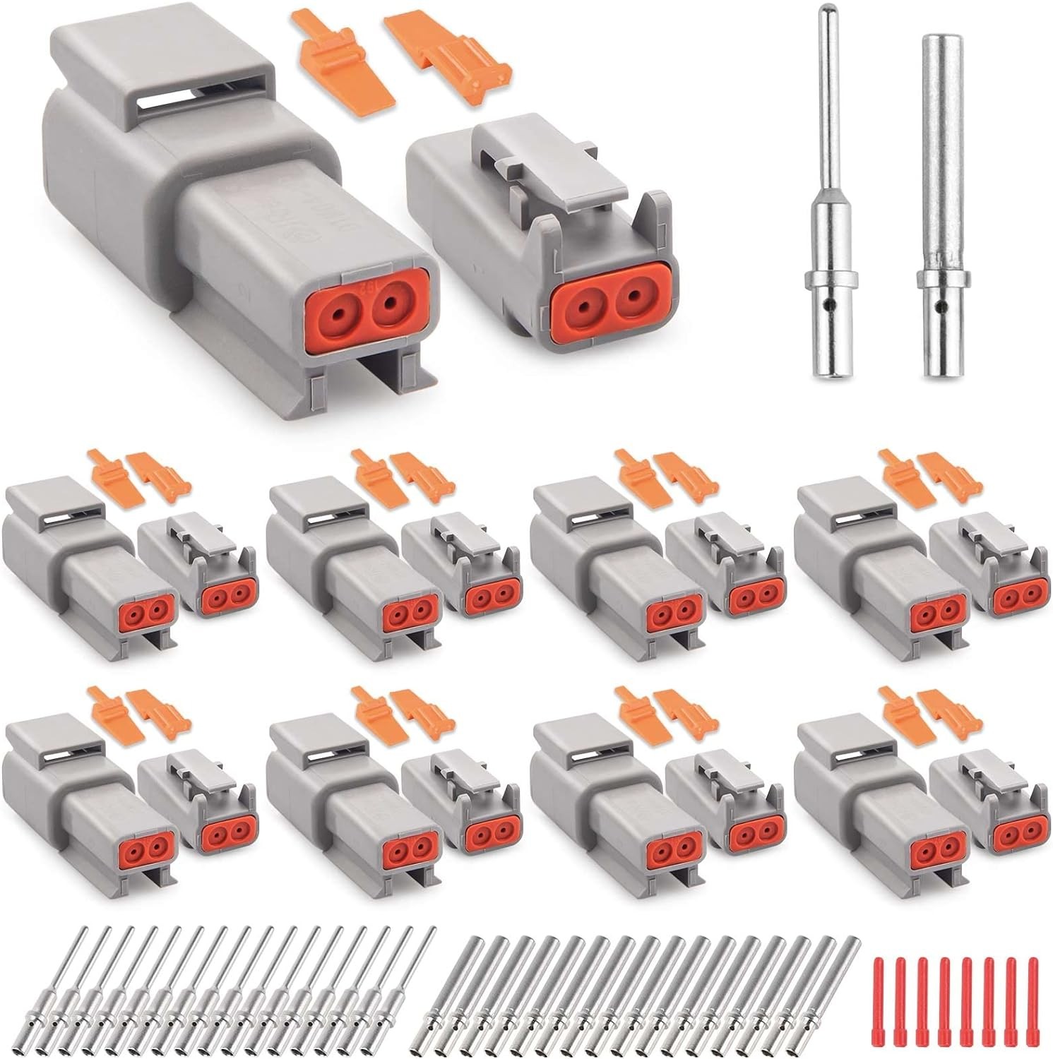 JRready Deutsch DTM Connector 2 Pin 8 Kits, ST6330-201 2 PIN 8 SET