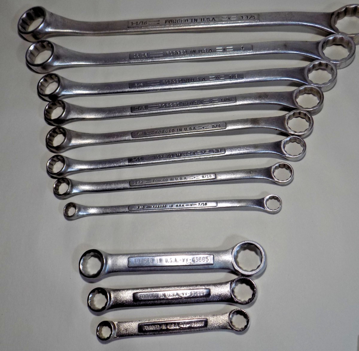 Nice 8+3 Pc. USA Craftsman Offset Box/Stubby Wrench Sets-3/8″-1 1/14″