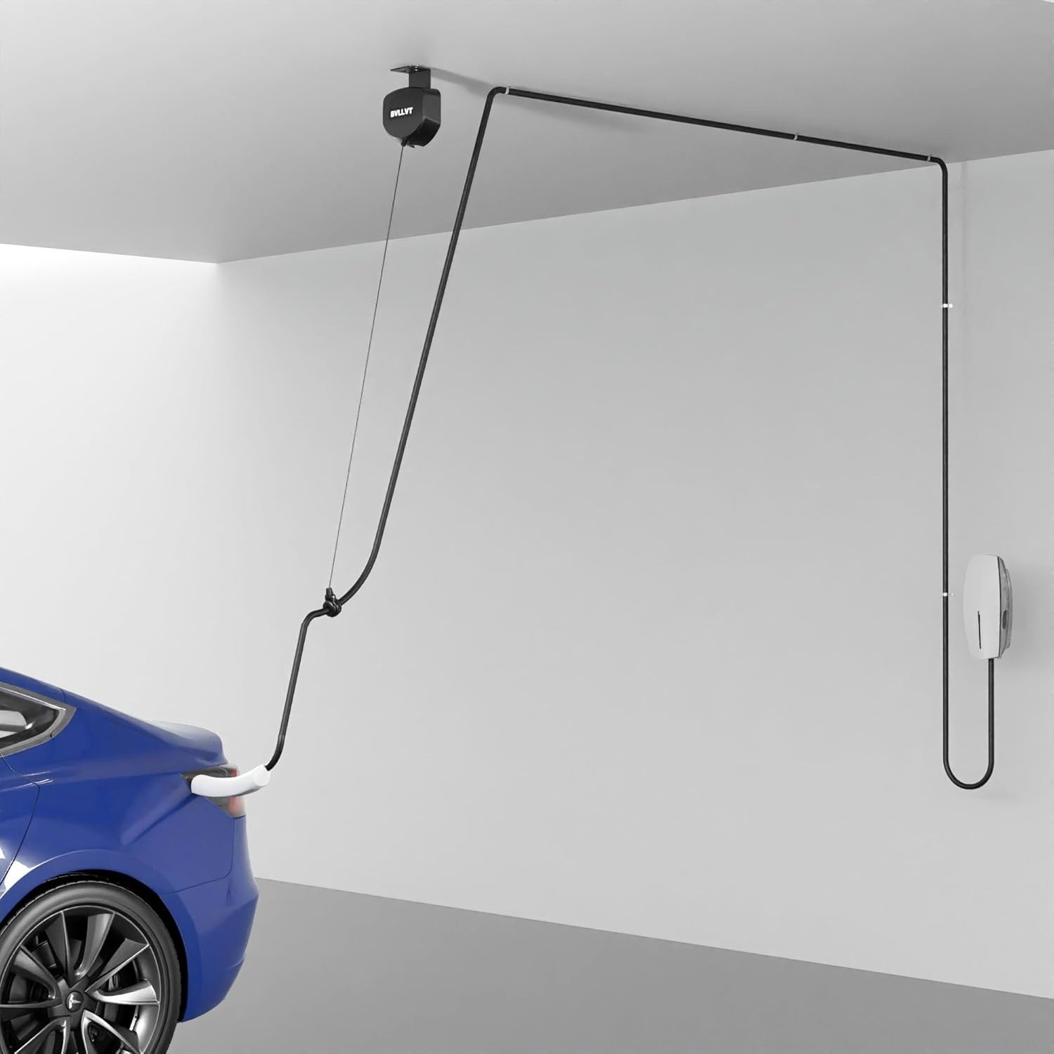 Ceiling Mounted EV Charger Cable Retractor 11.5 Ft Automatic Retractable Cable