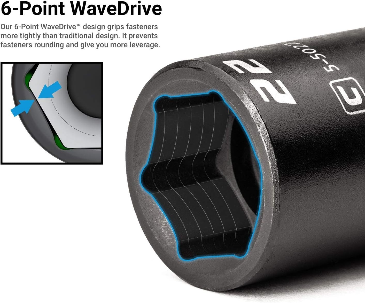 3/8 in. Drive Semi-Deep Impact Sockets Set, Metric, 8 to 22 mm, 15-Piece