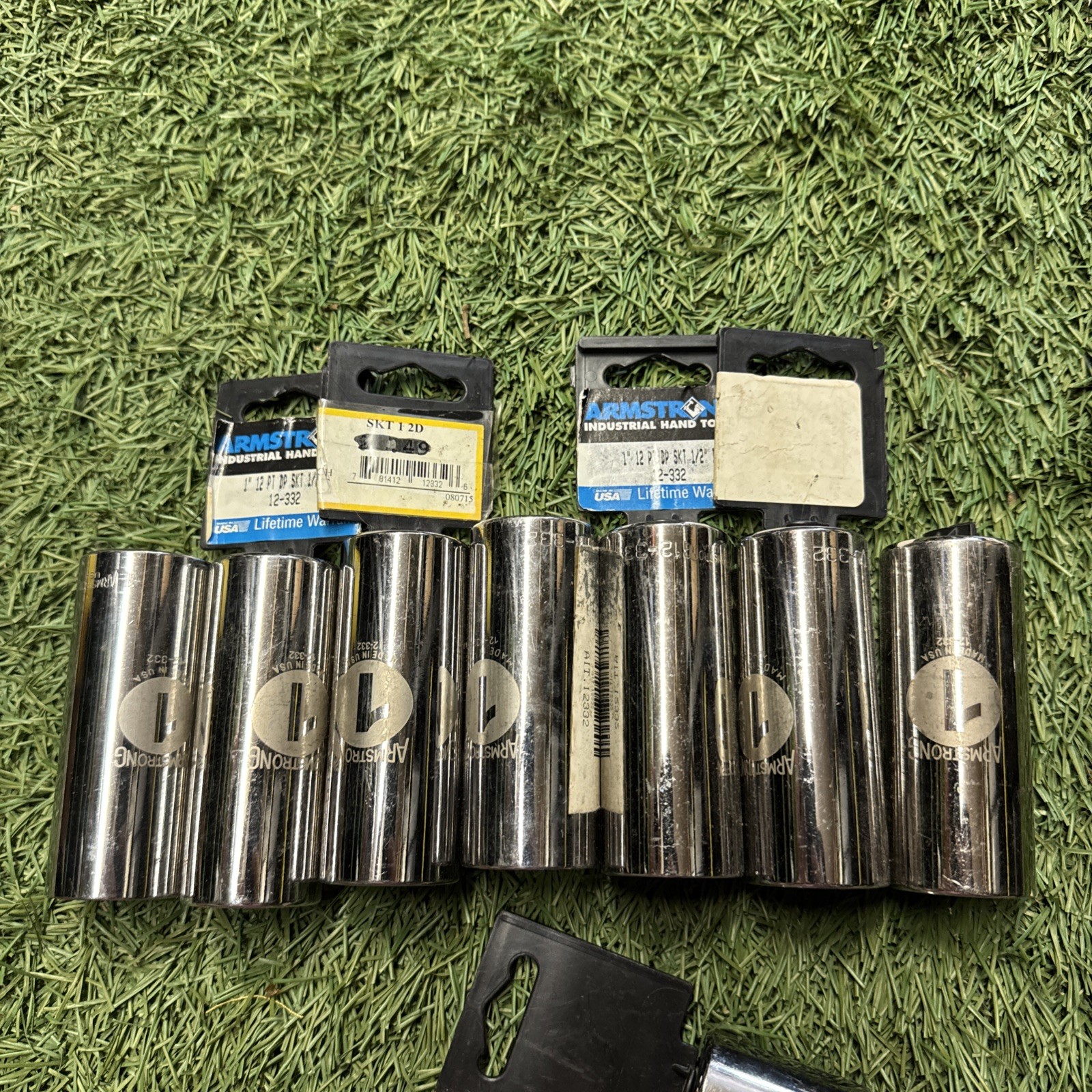 Armstrong USA 12 Point Socket Lot 18pc 1” 21mm 17mm 5/8 NOS