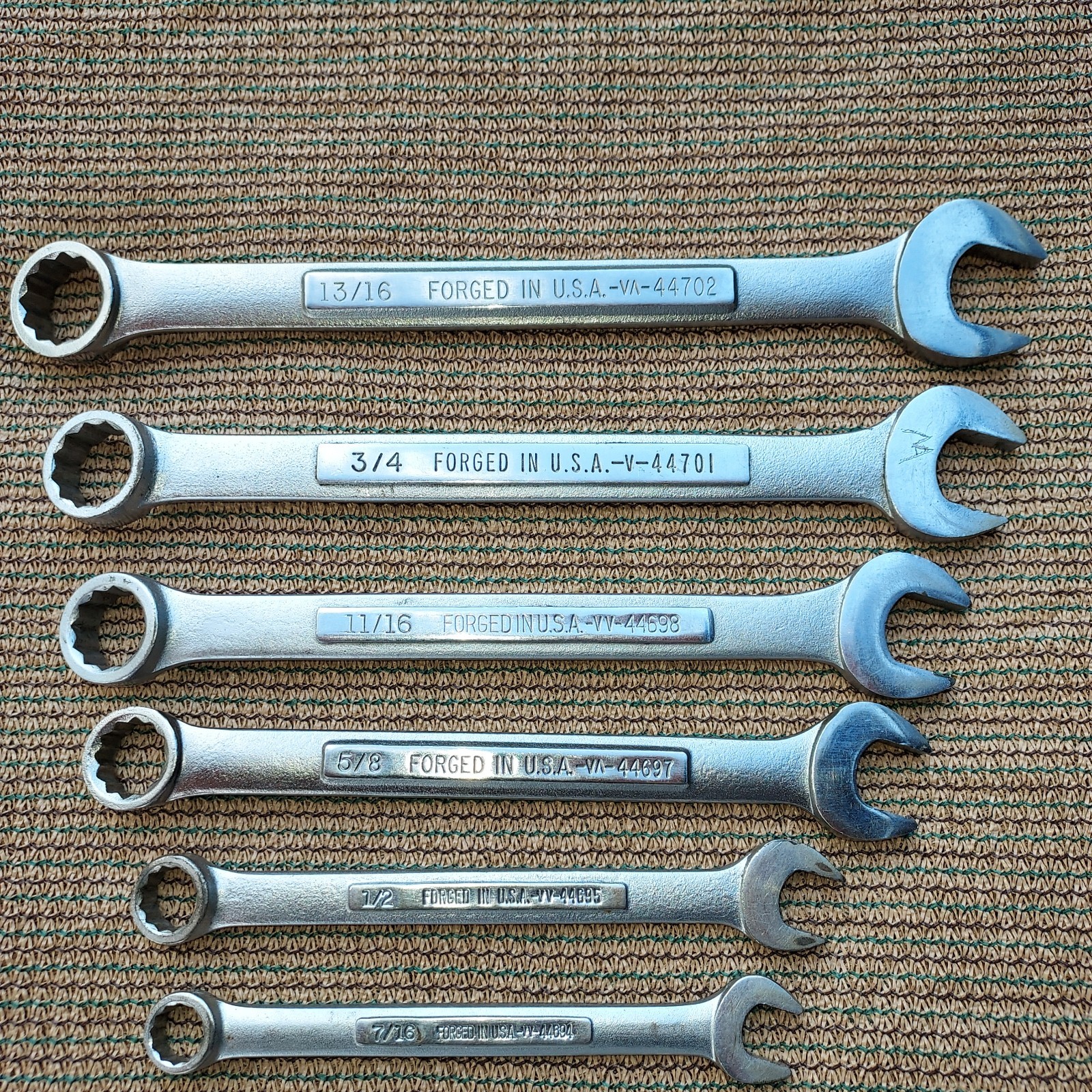 Vtg Craftsman 10 piece SAE combination wrench set 1/4″-13/16″ USA made -VA-VV-V