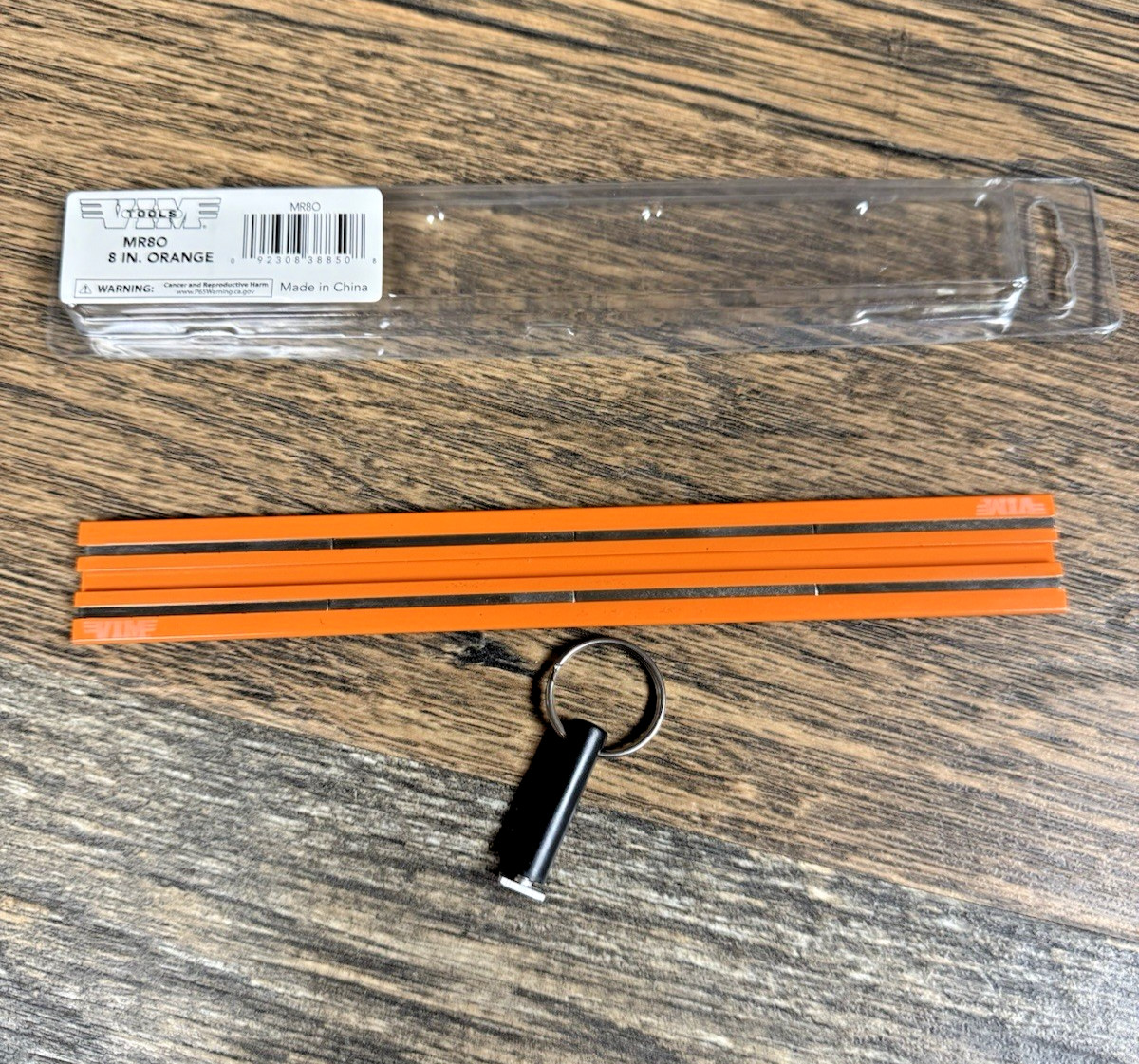 VIM Tool 8″ Orange Magrail Magnetic Socket & Tool Rail w/ Free Lifting Peg #MR8O