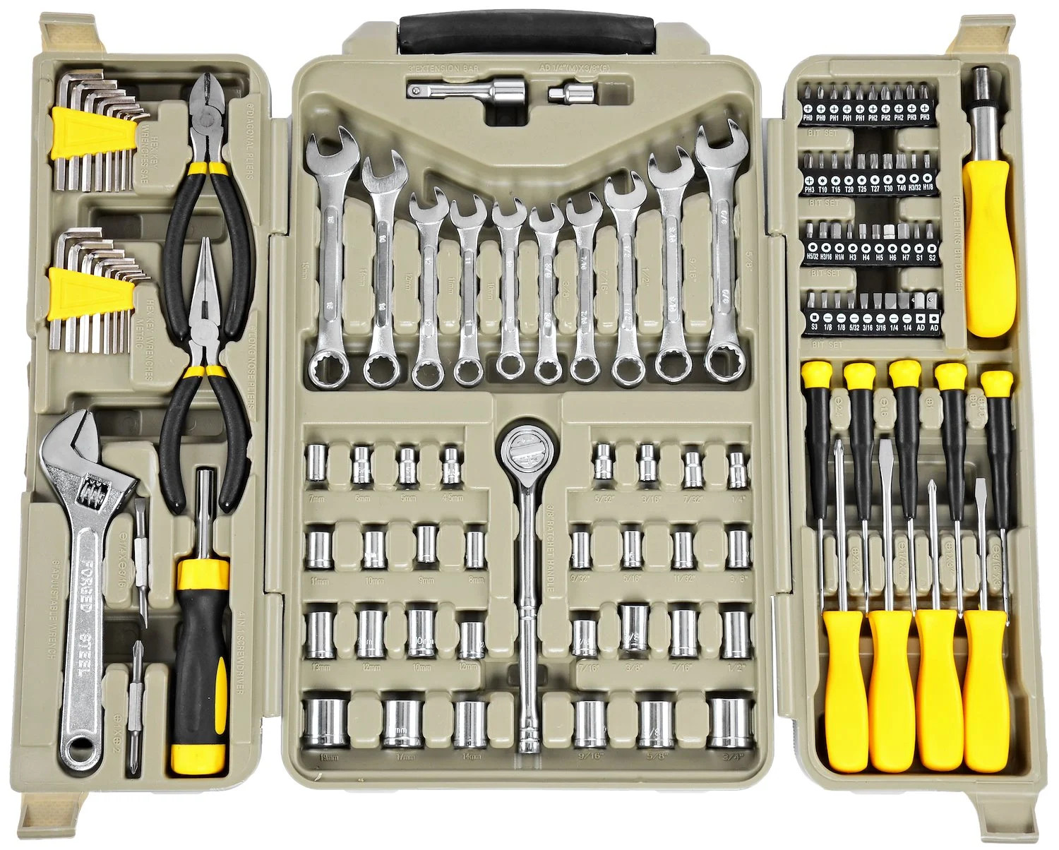 JEGS 80427 123-Piece Tool Set with Carry Case