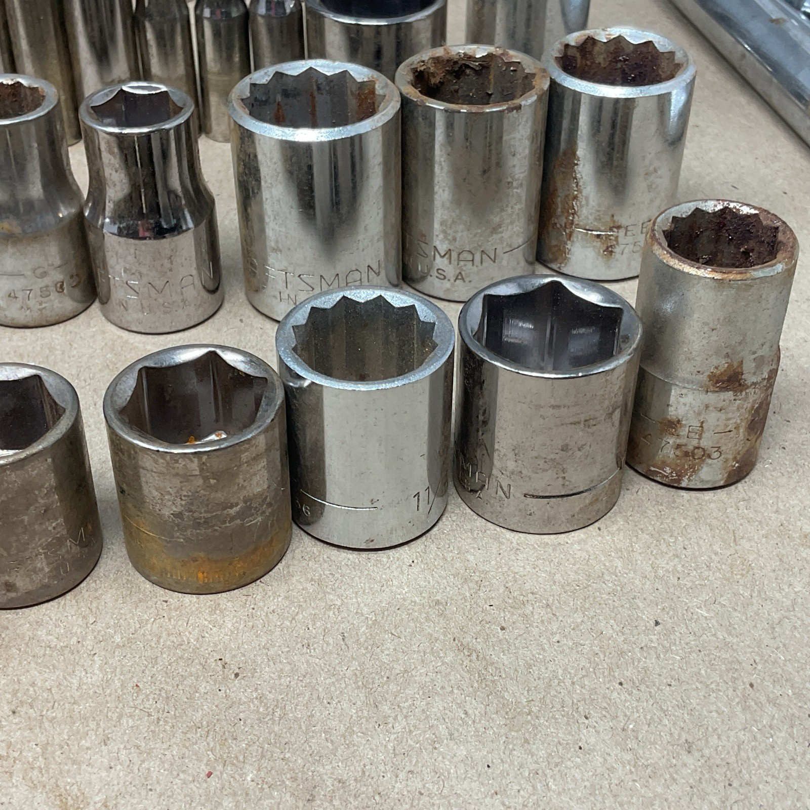 Mixed Lot 97 Vintage Craftsman Sockets SAE 1/2 3/8 1/4 inch drive