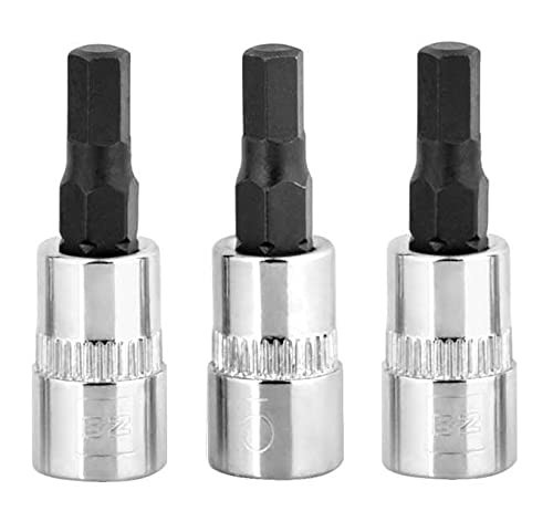 5mm Hex Bit Socket Set – 1/4″ Drive Allen Driver, Short Length, 3 Pack