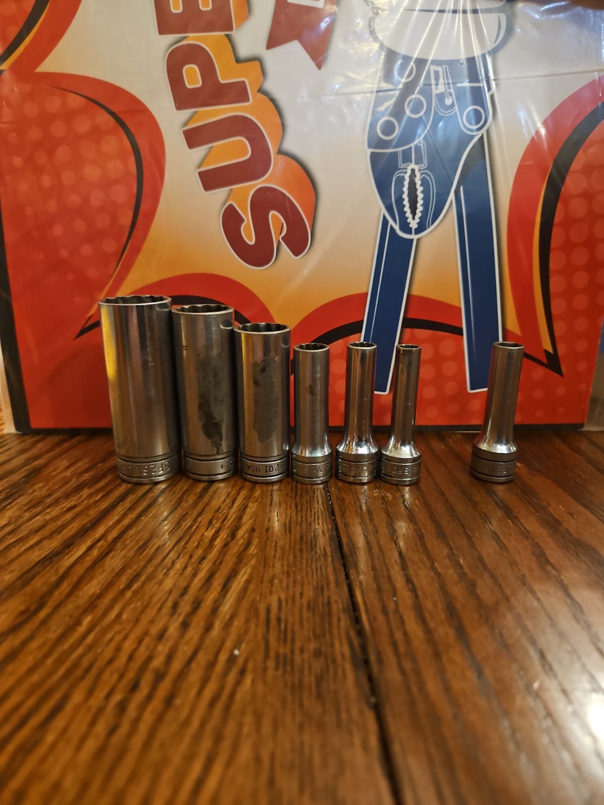 Snap On SFS101, SF261,221,201,121,101,081 Deep Well Sockets Lot Of 7