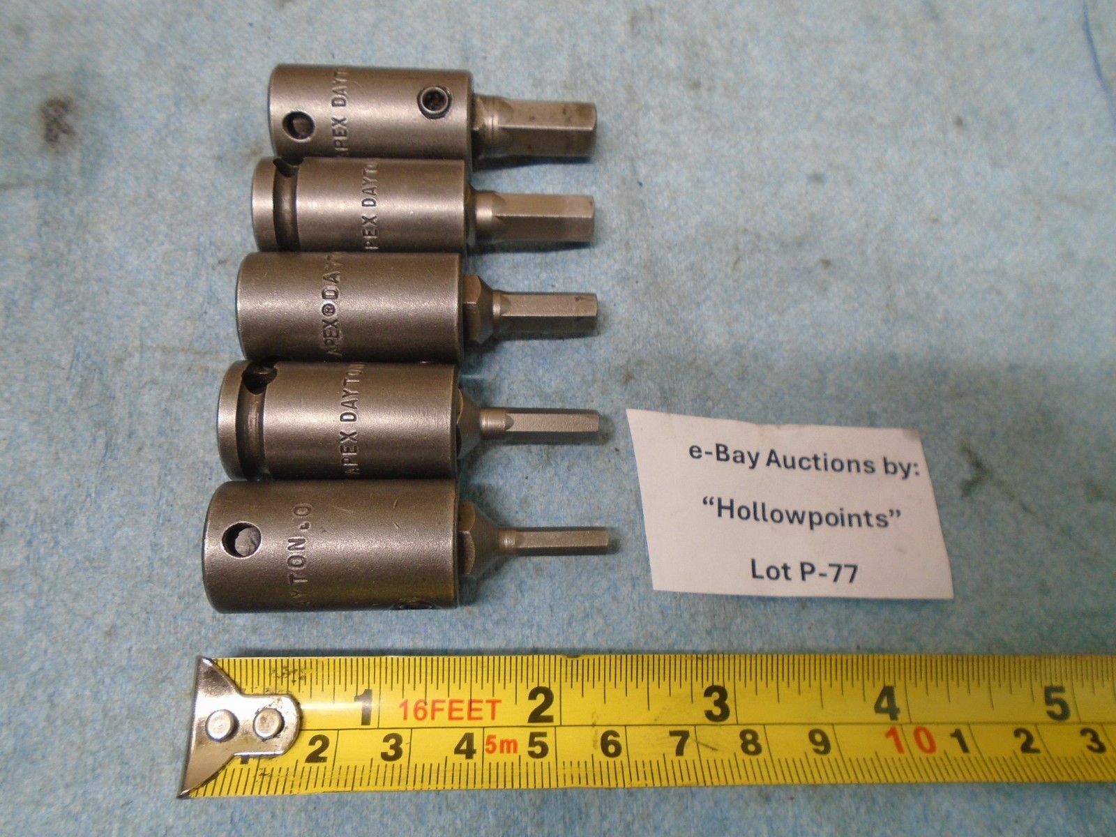 Apex Dayton O USA Impact Hex Allen Bit Set 5Pc 3/8″ Drive 5/32″ thru 3/8″ P77