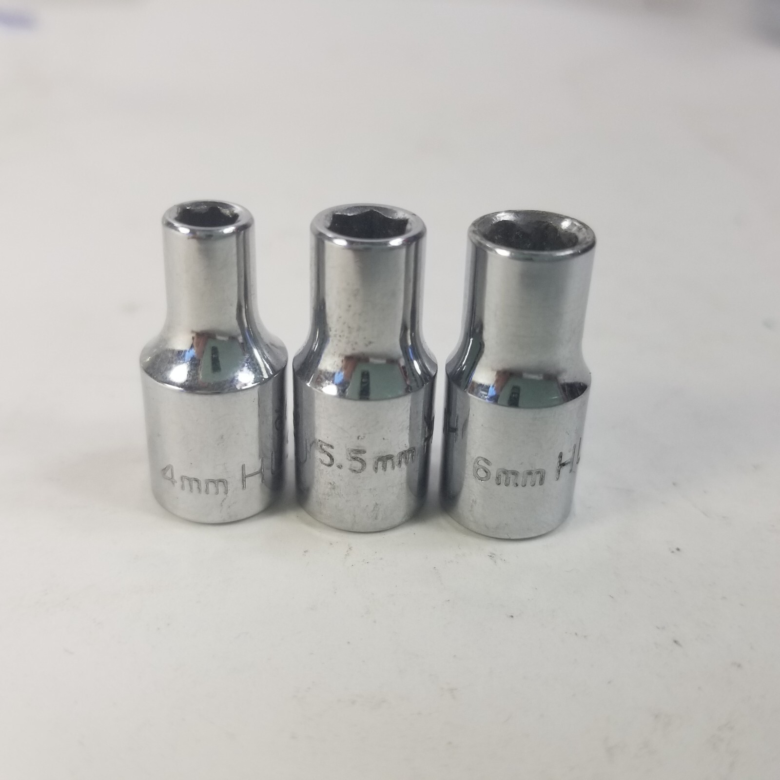 Lot of 3x HUSKY 1/4 3/16 METRIC 6 & 12 POINT 1/4″ DRIVE SOCKETS