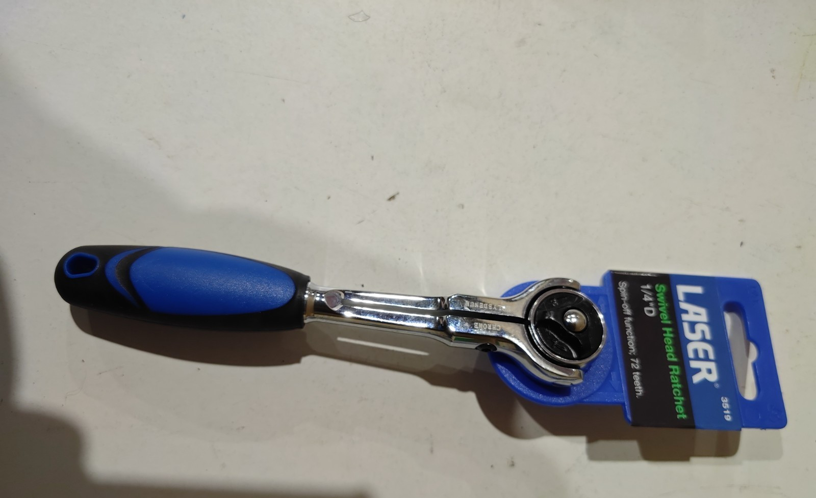 Swivel Head Ratchet 1/4″D With Spin-Off Function Laser 3519