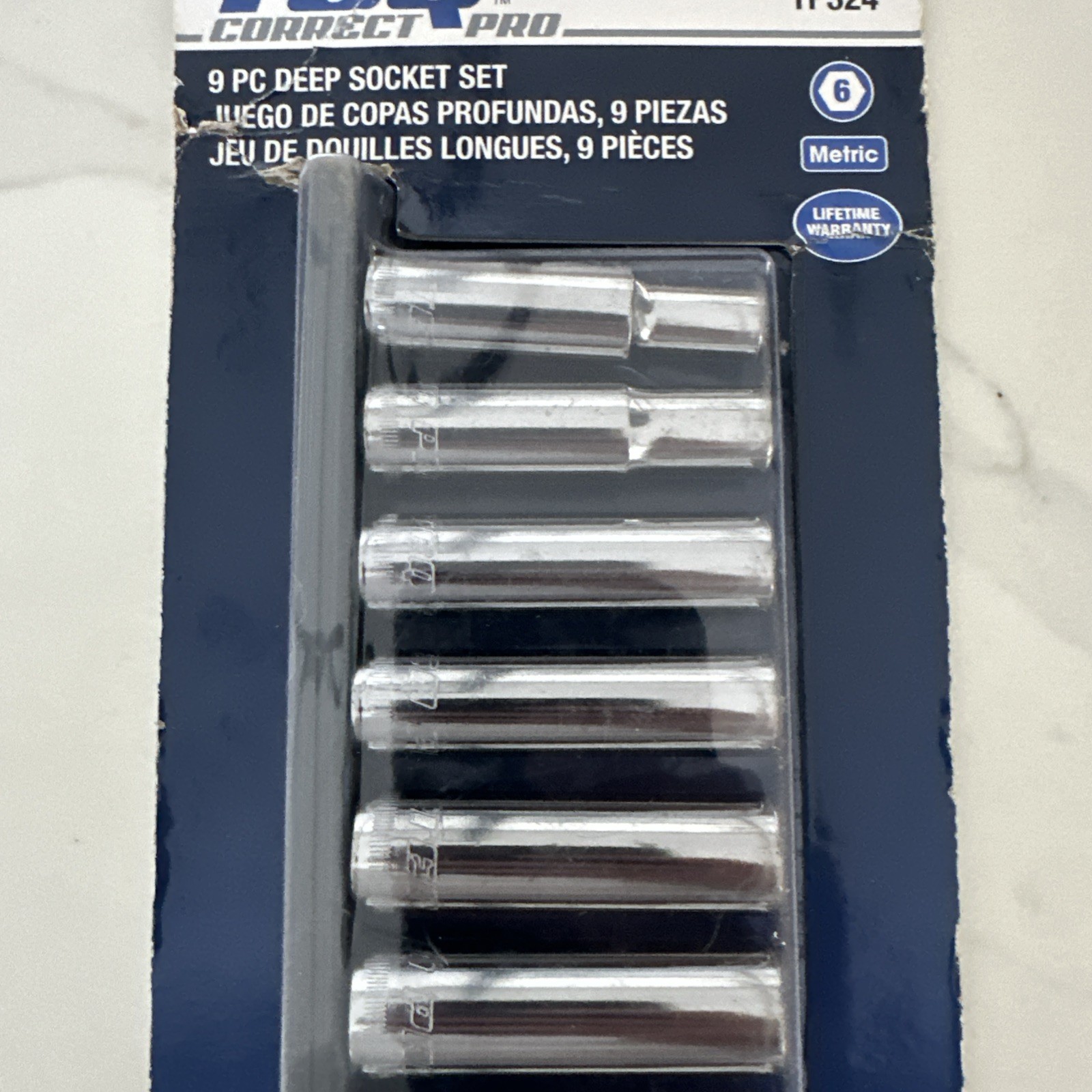 TEQ Correct By Gearwrench Deep Socket Set, Metric, 3/8 Drive, 9PC 8-19mm New