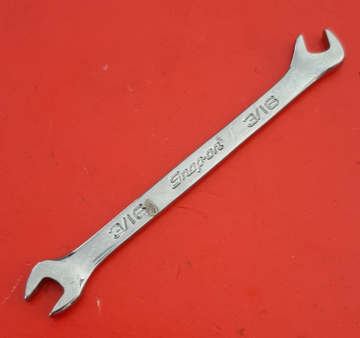Snap-on Tools 3/16″ 15°/60° Offset Open-End Ignition Wrench DS1212A ENGRAVED 225