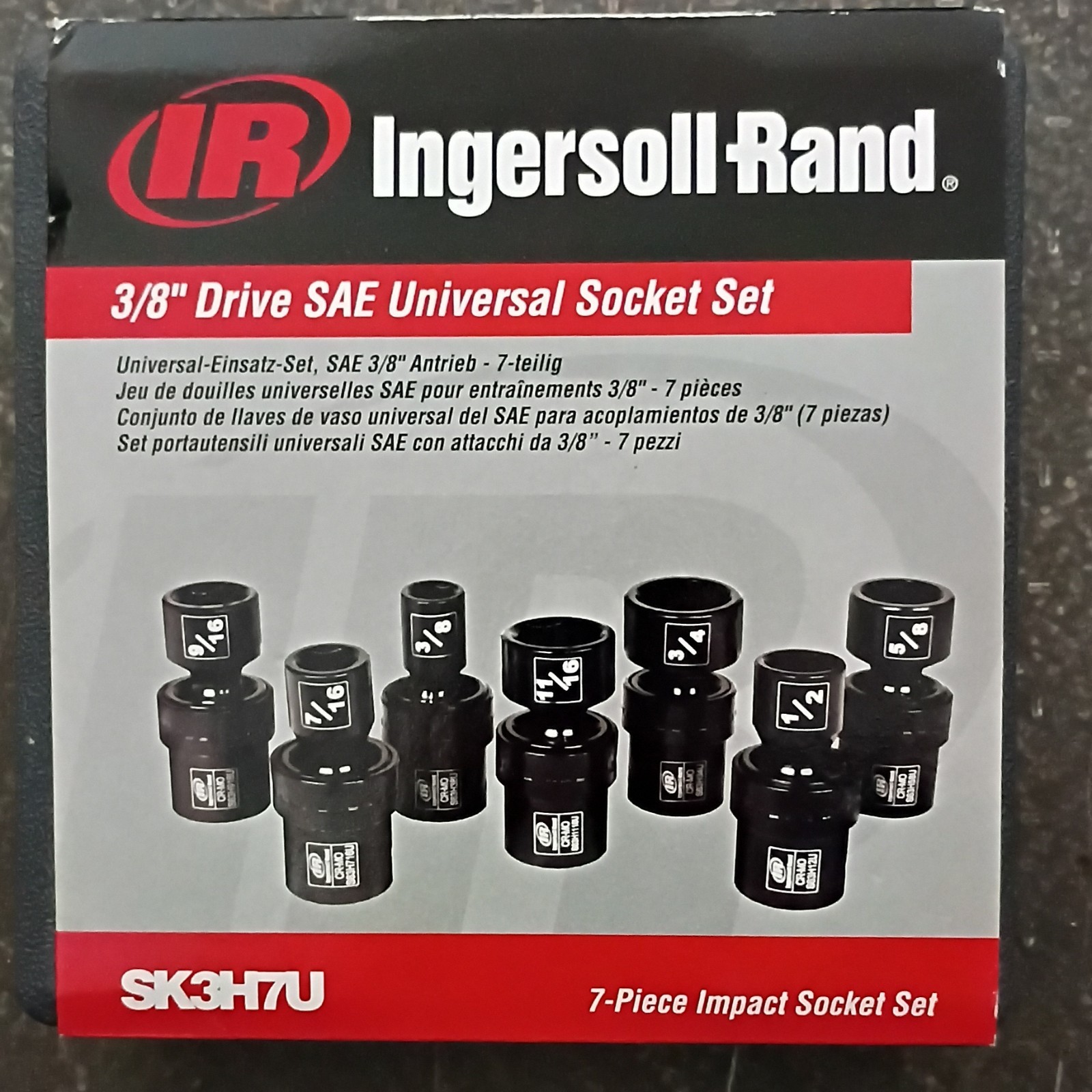 Ingersoll Rand 3/8″ Drive SAE Universal Socket Set. 5/8″-3/4″