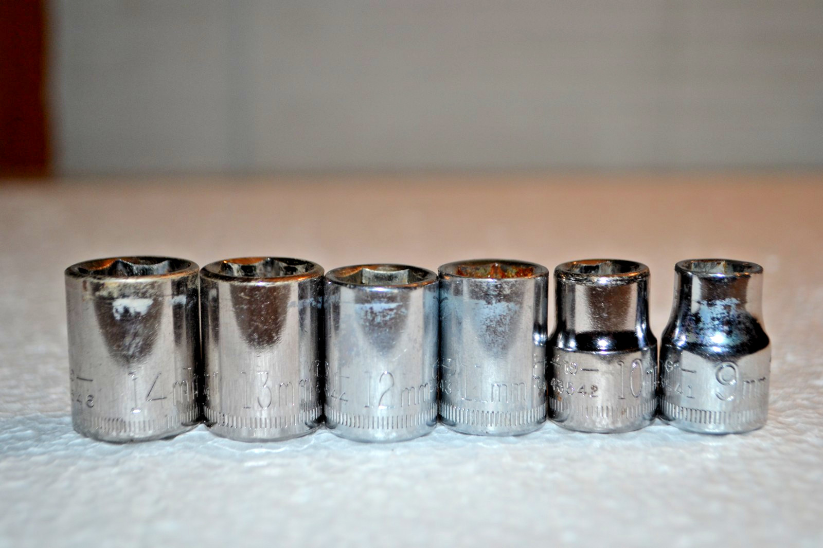 Craftsman Metric 3/8 Drive 6 Point 9MM-14MM Sockets Made in USA 6 Pcs