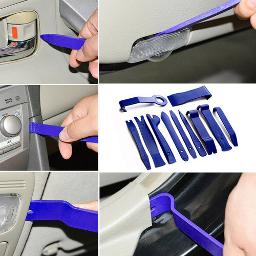 11PCS Trim Removal Pry Bar Tool For Car Window Panel Door Interior Clip Plastic