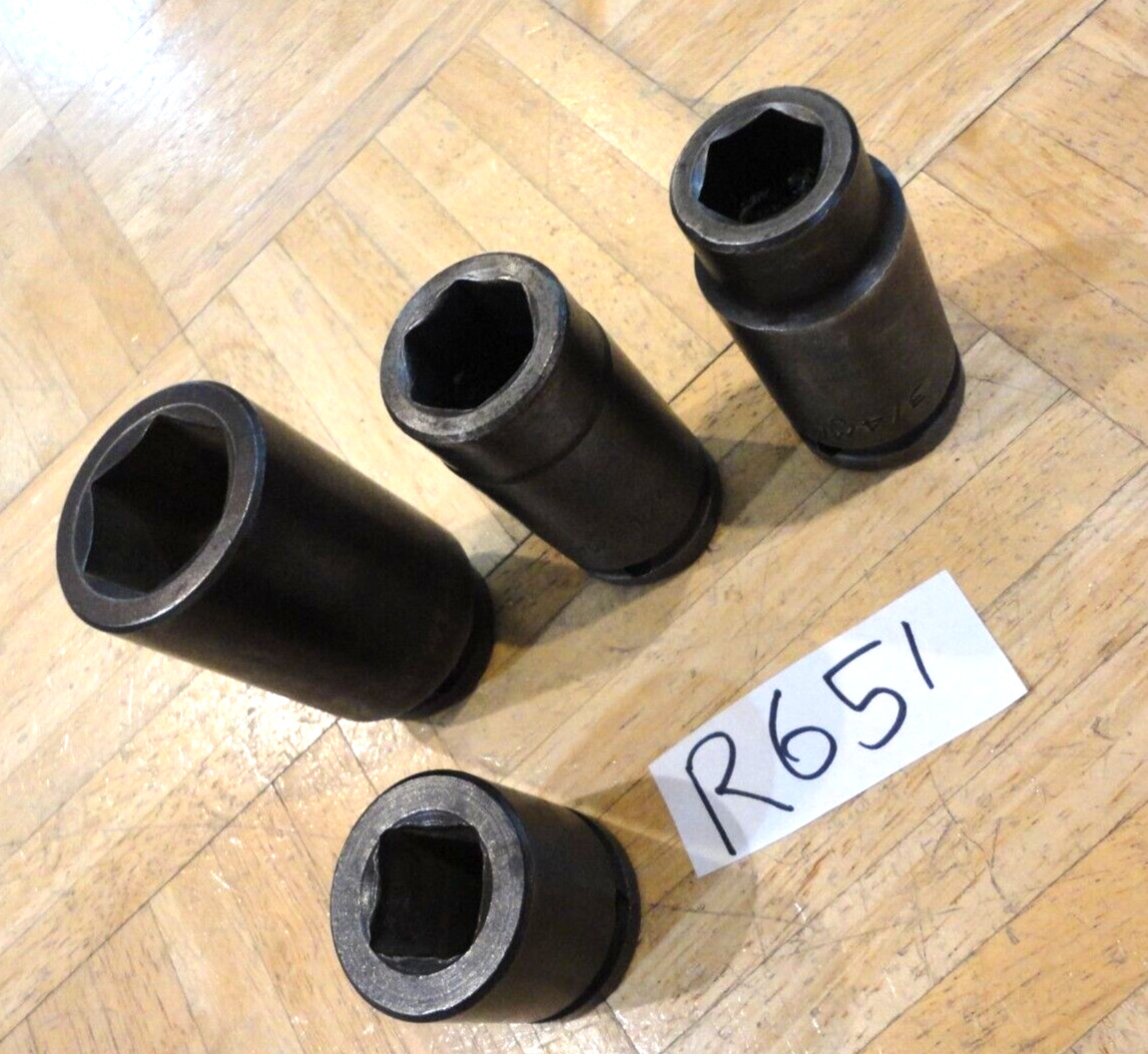 MAC TOOLS 4 PIECE 3/4 DRIVE SAE. DEEP IMPACT & SHORT BUD WHEEL SOCKETS