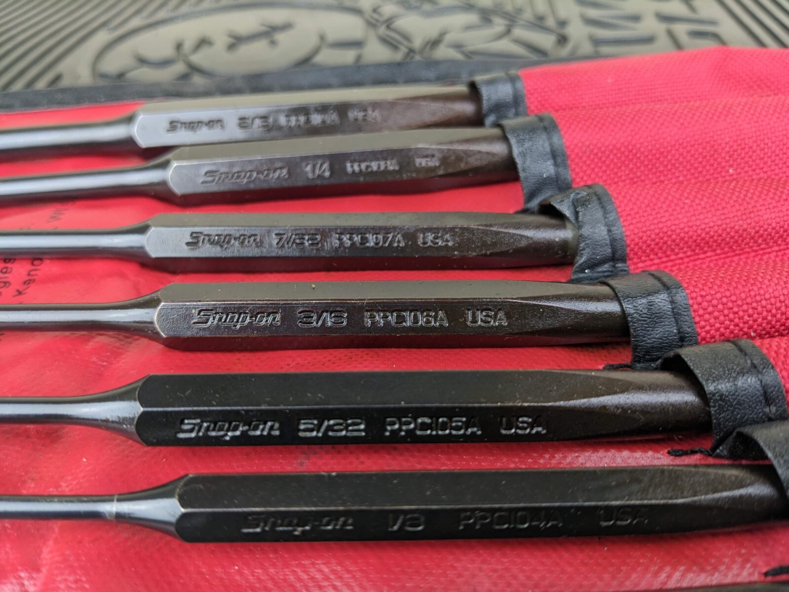 #bg302 Snap On Tools Punch And Chisel Set PPCD70BK 8-Piece