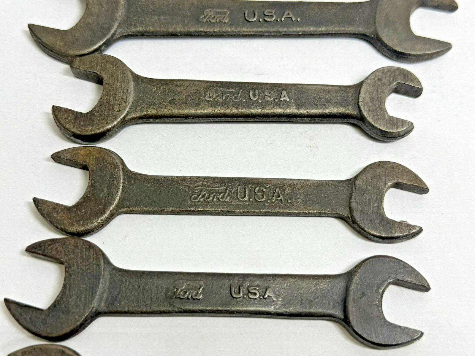 Lot Of 7 Small Antique Ford USA Automobile Car Wrenches Unmarked