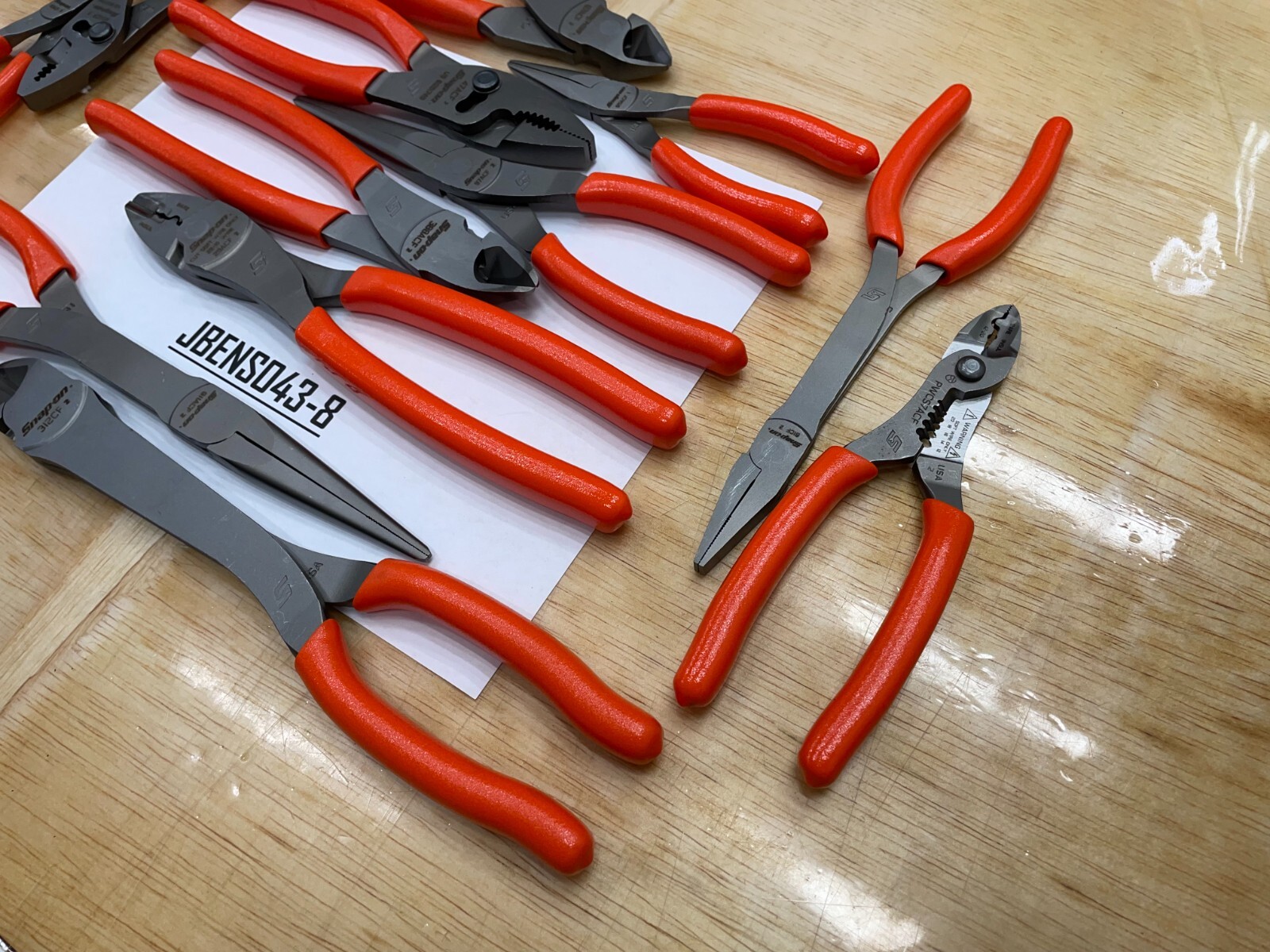 Snap-On Tools USA NEW 12 Piece ORANGE Soft Grip Master Assorted Pliers Lot Set