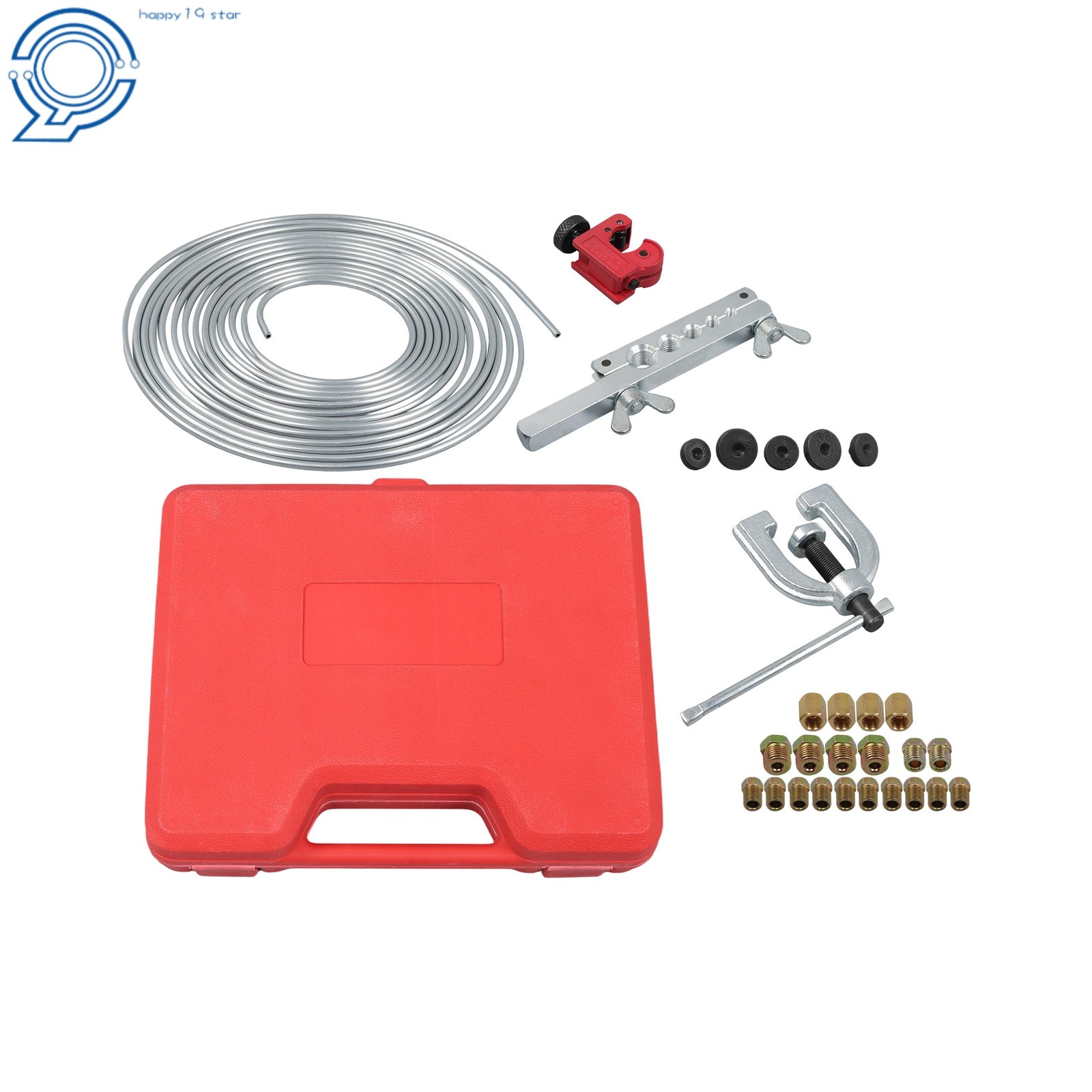 25 Feet 3/16″ Copper-Coated Brake Line Kit With 16 Fittings 4 Nut Set