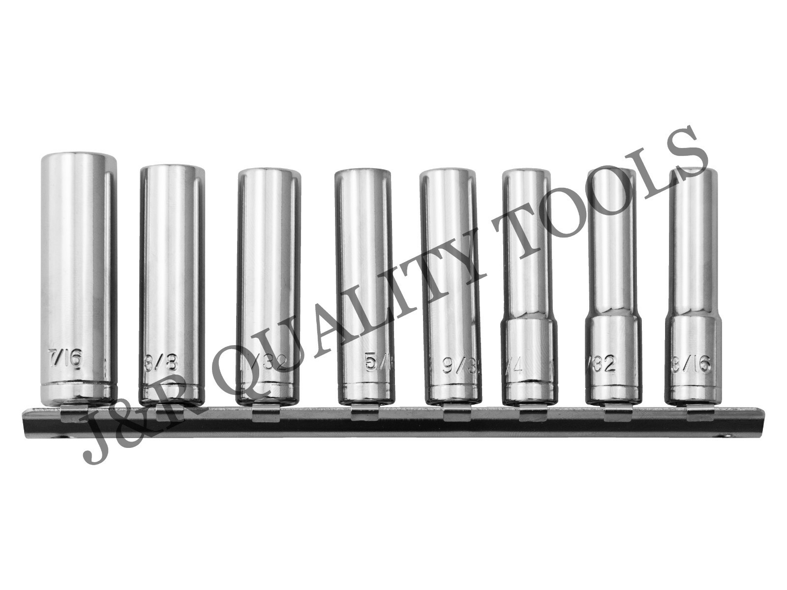 VCT 9pc 1/4″ SAE DEEP 6pt Sockets Tools Set INCH Point STD Standard