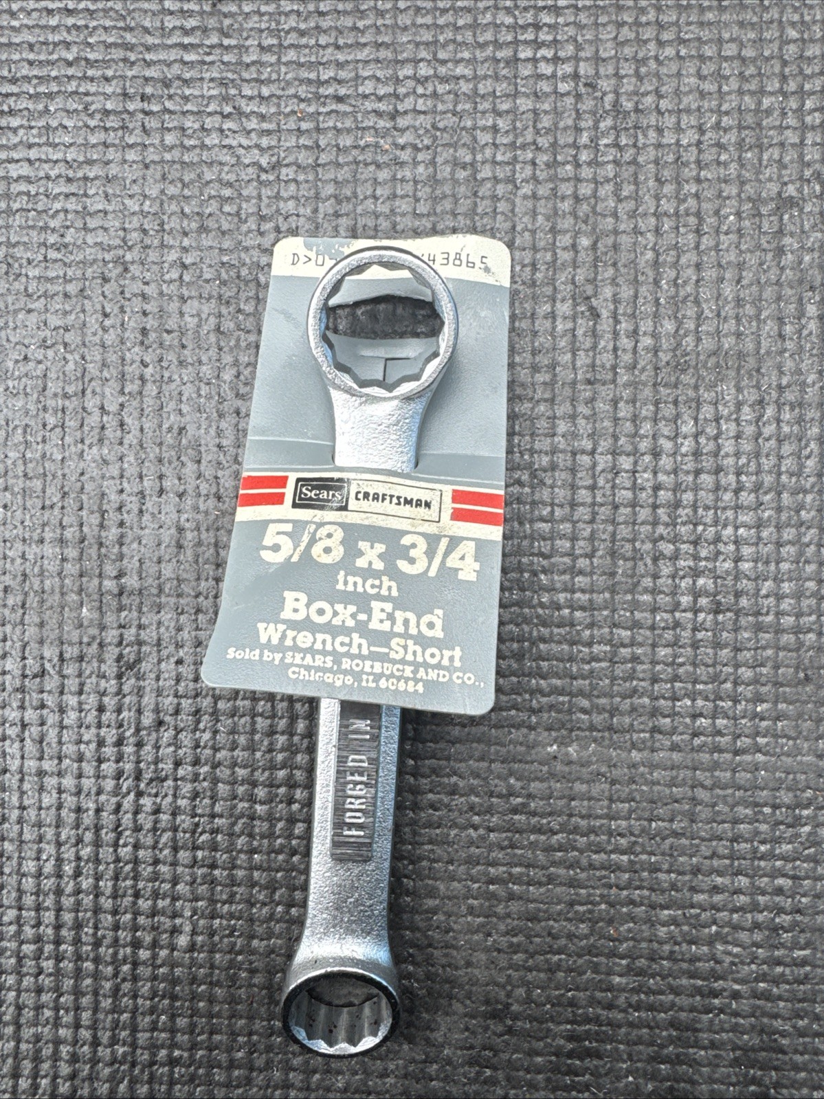 Sears Craftsman USA 43865 5/8 X 3/4 In SAE Stubby 12 Point Box Wrench Nos